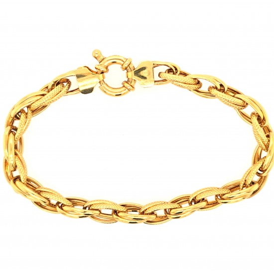 Pre Owned 9ct Fancy Link Bracelet ZX404